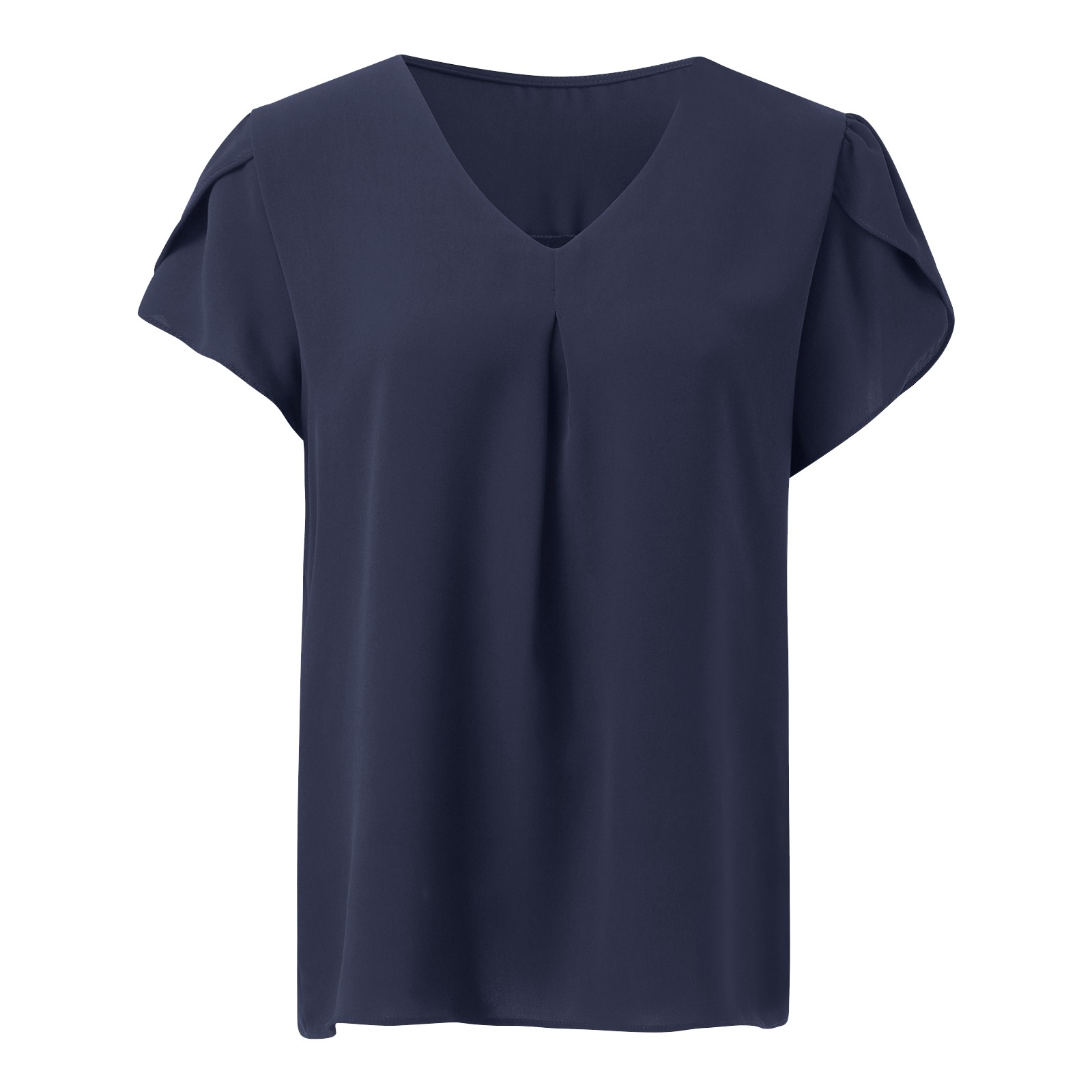 thumbnail image 5 of 2025 Top túnica de manga corta con cuello en V de gasa para mujer, ideal para leggings - Mezcla ligera de rayón, tallas S-XXL, 5 of 6